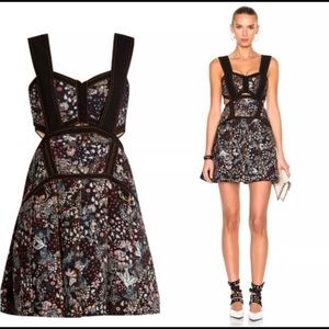 Self Portrait Floral Jacquard Cut Out Dress size 4